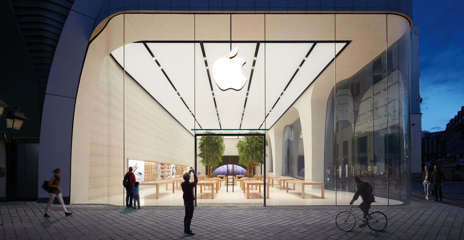 First Apple Store in Belgium opens in UNStudio's Le Toison d'Or building in Brussels.