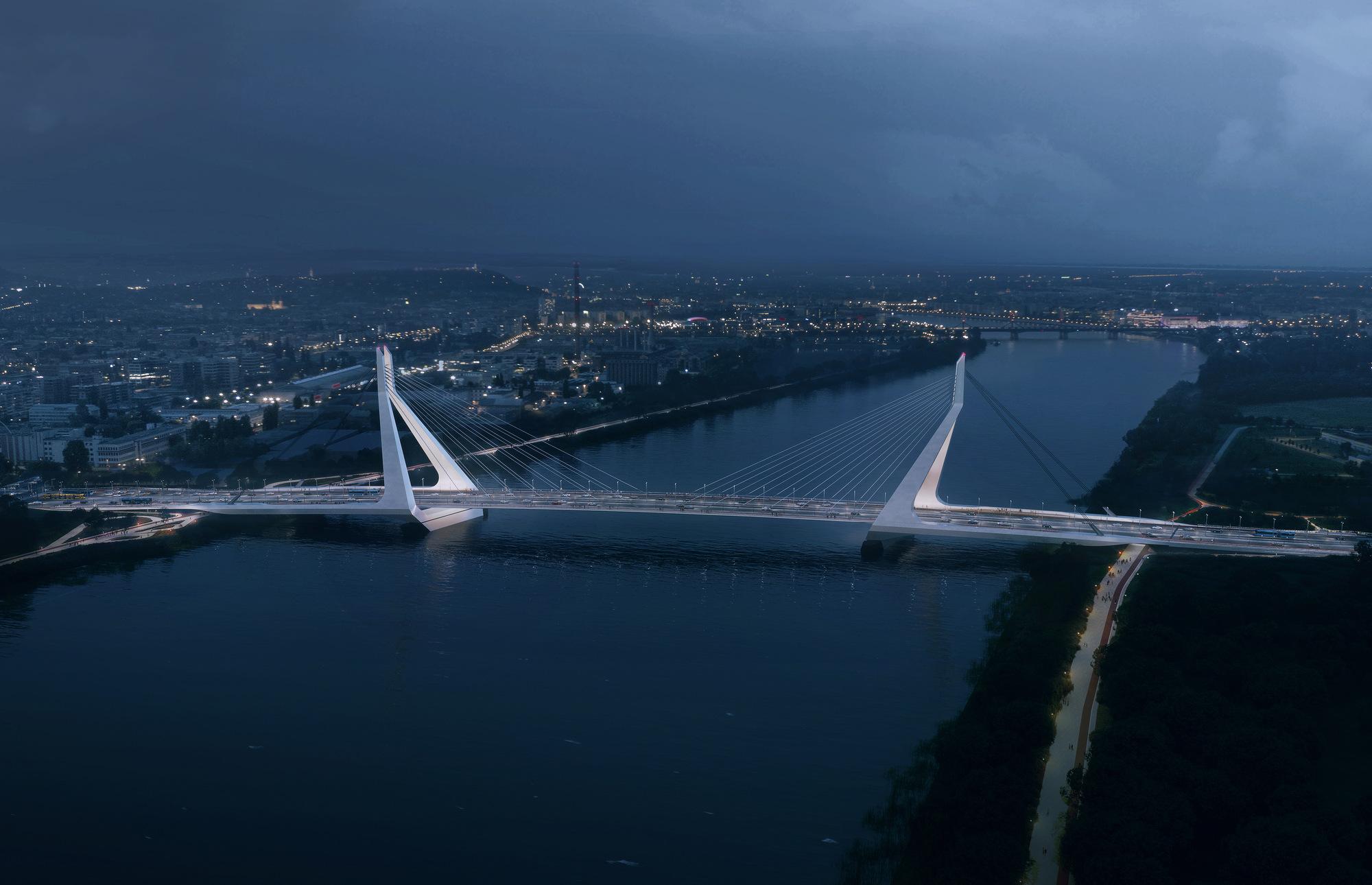 布达佩斯市为 UNStudio 设计的桥梁颁发建筑许可证